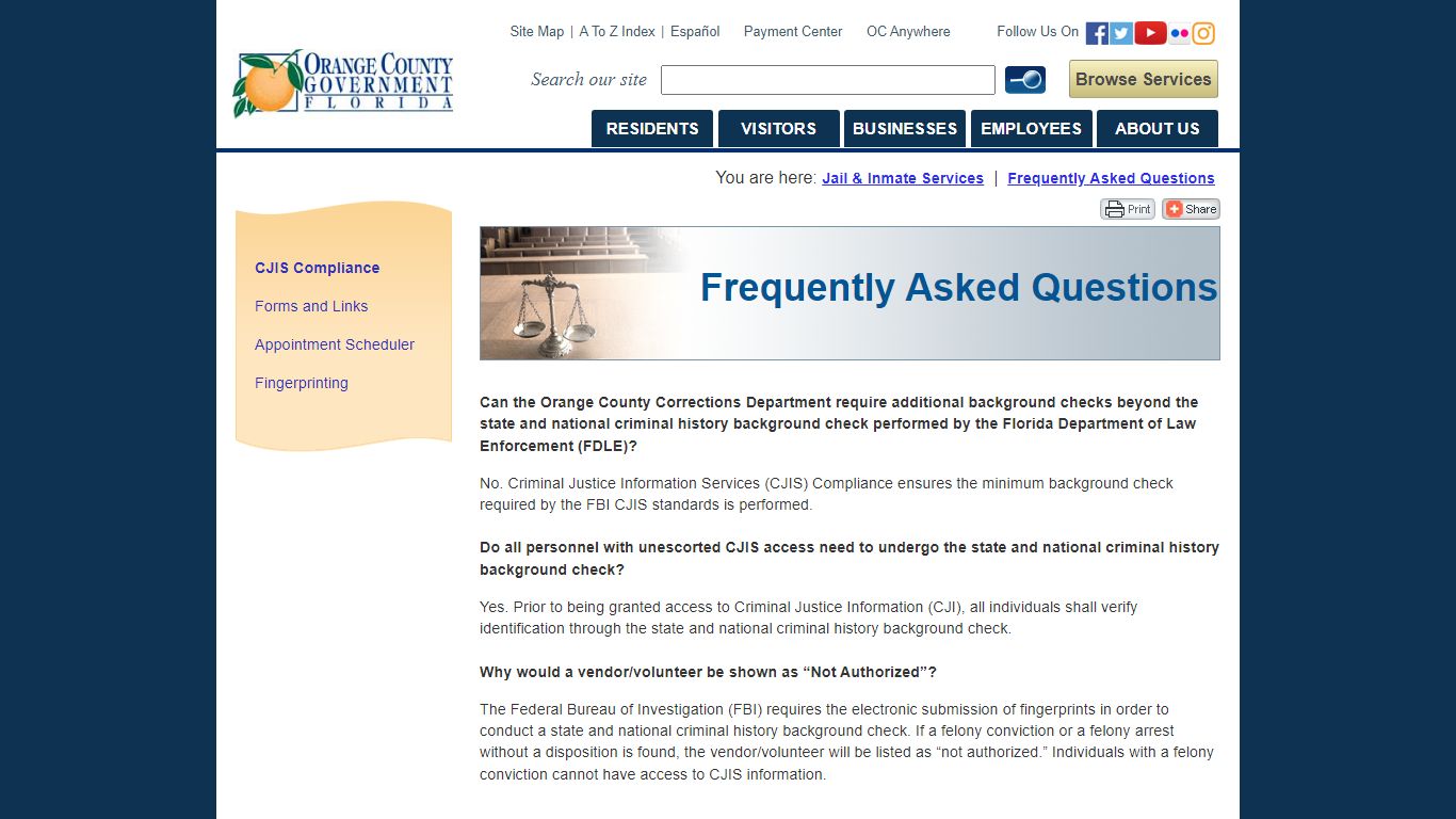 Frequently Asked Questions - Orange County Florida